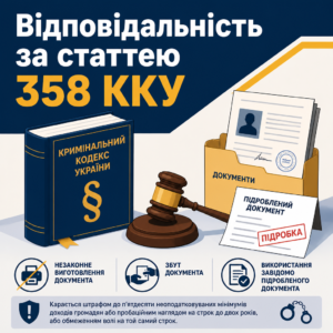 Уголовная ответственность по статье 358 УКУ — подделка документов
