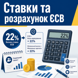 Базові ставки та розрахунок єдиного соціального внеску