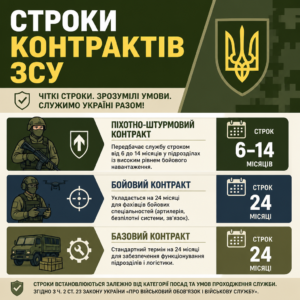 Строки служби та види нових контрактів Збройних Сил України