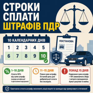 перевірка штрафів по номеру авто строки оплати та виконавча служба