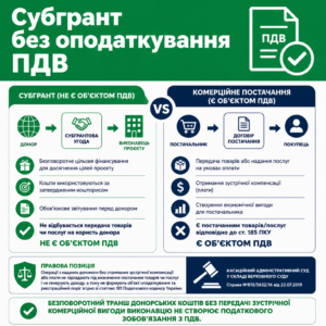 Субгрант ПДВ та відмінність від комерційного постачання