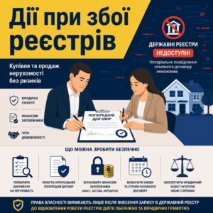 Купівля та продаж нерухомості під час збою в роботі державних реєстрів