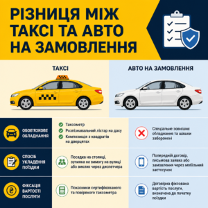 Особливості роботи таксі та легкових авто на замовлення для оформлення ліцензії
