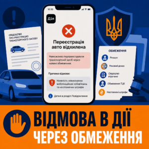 Відмова перереєструвати авто в Дії через обмеження ТЦК