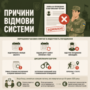 Причины отказа в переводе в другую воинскую часть
