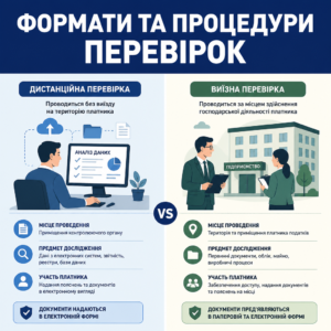Відмінності між різними видами та форматами контрольних заходів податкової служби