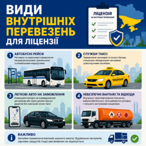 Ліцензія на внутрішні перевезення в Україні перелік видів транспорту та обов'язкові вимоги