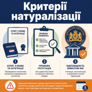 Вимоги імміграційної служби IND щоб отримати громадянство Нідерландів