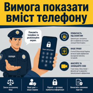 Поліція вимагає показати телефон та розблокувати екран правила та права