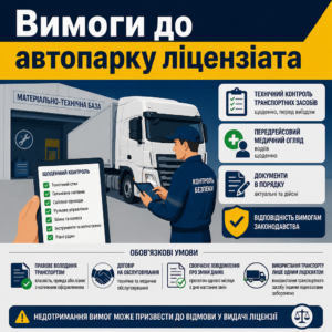 Вимоги до матеріально технічної бази та транспорту для ліцензії на міжнародні перевезення