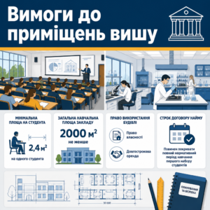 Нормативи приміщень та аудиторій під час ліцензування закладів вищої освіти
