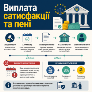 Виплата справедливої сатисфакції та нарахування пені за рішенням ЄСПЛ