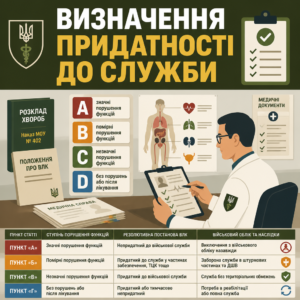 Визначення ступеня придатності та категорії ВЛК під час огляду