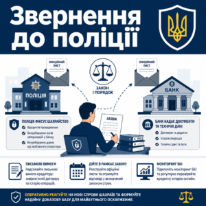 Взаємодія з поліцією та банком щодо шахрайського кредиту
