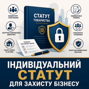 Захист бізнесу через статут шляхом заміни модельного установчого документа