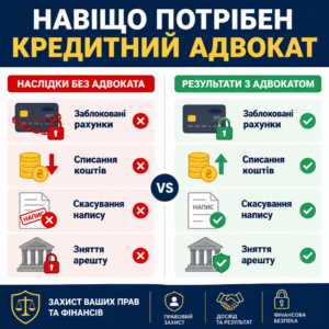 Захист адвоката у кредитних спорах та зняття арештів рахунків Вінниця адвокат у Вінниці