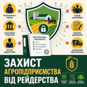 Захист агробізнесу від корпоративного рейдерства та незаконної зміни засновників