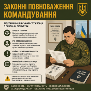 Законні підстави коли здійснюється відкликання військовослужбовця з основної відпустки