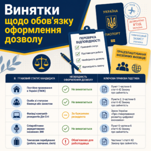 Законодавчі винятки працевлаштування іноземних фахівців в Україні