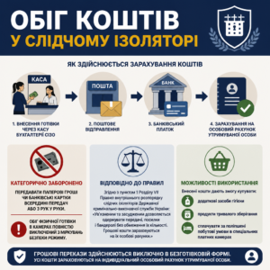 Зачисление средств через кассу и банк на лицевой счет в СИЗО