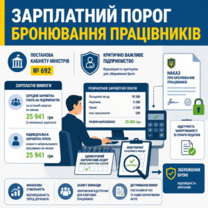 зарплатний поріг постанова 692 бронювання розрахунок заробітної плати