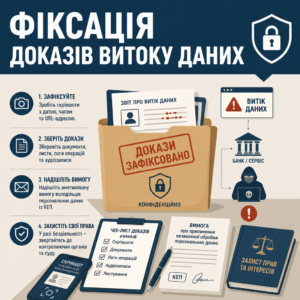 Збір доказів та зафіксований витік персональних даних з банку чи сервісу