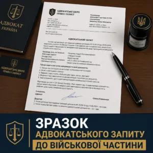Адвокатський запит до військової частини зразок оформлення