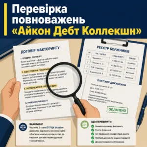 Айкон Дебт Коллекшн позов — перевірка повноважень і доказів