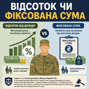 Аліменти військового порівняння частки від доходу та фіксованої суми