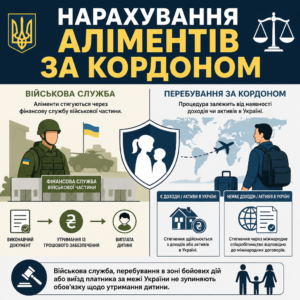 Аліменти за кордоном та з військового правила нарахування
