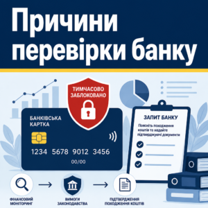 Блокування банківської картки та запит банку про пояснення походження коштів
