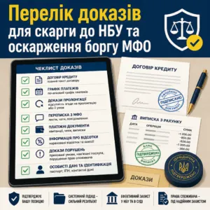 Чеклист доказів для оскарження пролонгації кредиту в МФО