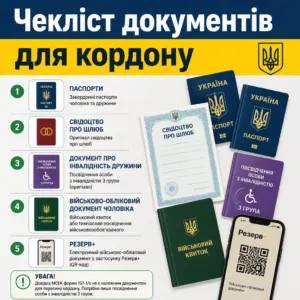 Чекліст документів для виїзду з дружиною 3 групи через кордон