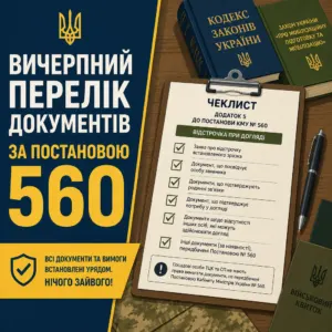 документи для відстрочки при догляді чеклист додатку 5