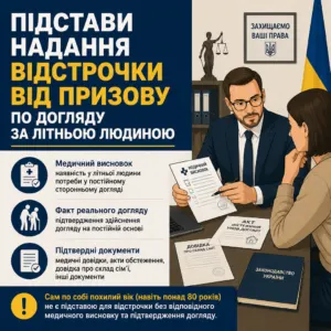 догляд за літньою людиною для відстрочки в ТЦК