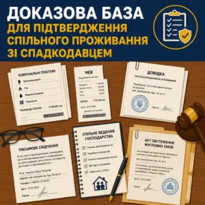 докази щоб довести проживання зі спадкодавцем квитанції та свідчення