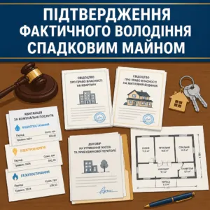 Докази фактичного прийняття спадщини квитанції та документи на майно