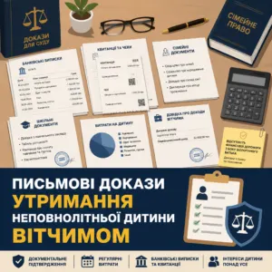 Докази для суду про утримання дитини вітчимом