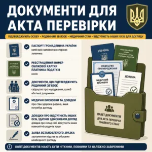 Документи для акта перевірки сімейного стану