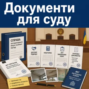 Компенсація за ремонт під'їзду документи для суду