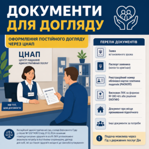 Перелік документів щоб оформити постійний догляд через ЦНАП