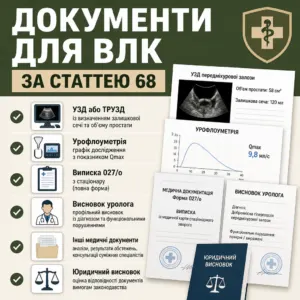 Стаття 68 ВЛК і документи для підтвердження урологічного діагнозу