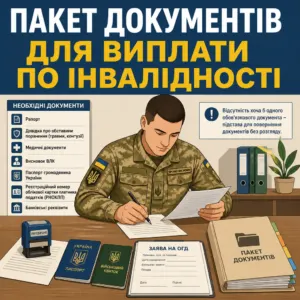 документи для виплати військовим за інвалідність та заява на огд