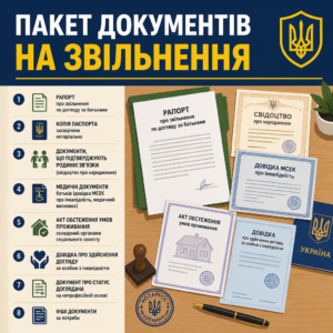 Перелік документів на звільнення військовослужбовця по догляду за батьками у військову частину