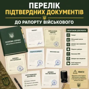 Пакет медичних документів для отримання матеріальної допомоги військовим