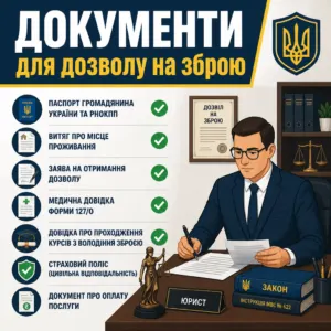 Документи для отримання дозволу на зброю