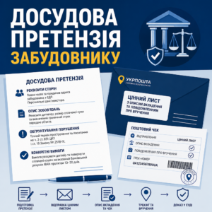 Підготовка та відправка досудової претензії забудовнику цінним листом