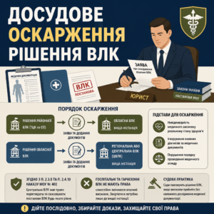 Заява про оскарження рішення ВЛК та порядок досудового звернення до вищої комісії