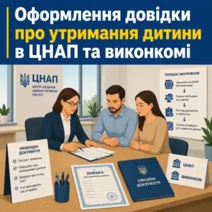 довідка про утримання дитини зразок оформлення в органах влади