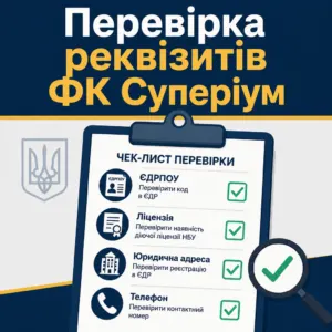 фк суперіум — перевірка реквізитів та права вимоги